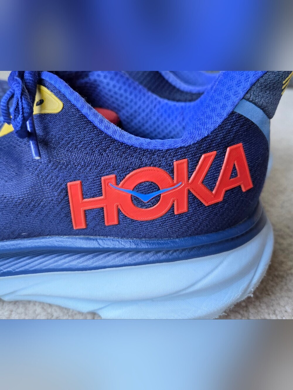 Hoka One One Clifton 9 Bellwether Blue Running Shoes Mens Sz 10 2E - Picture 3 of 14